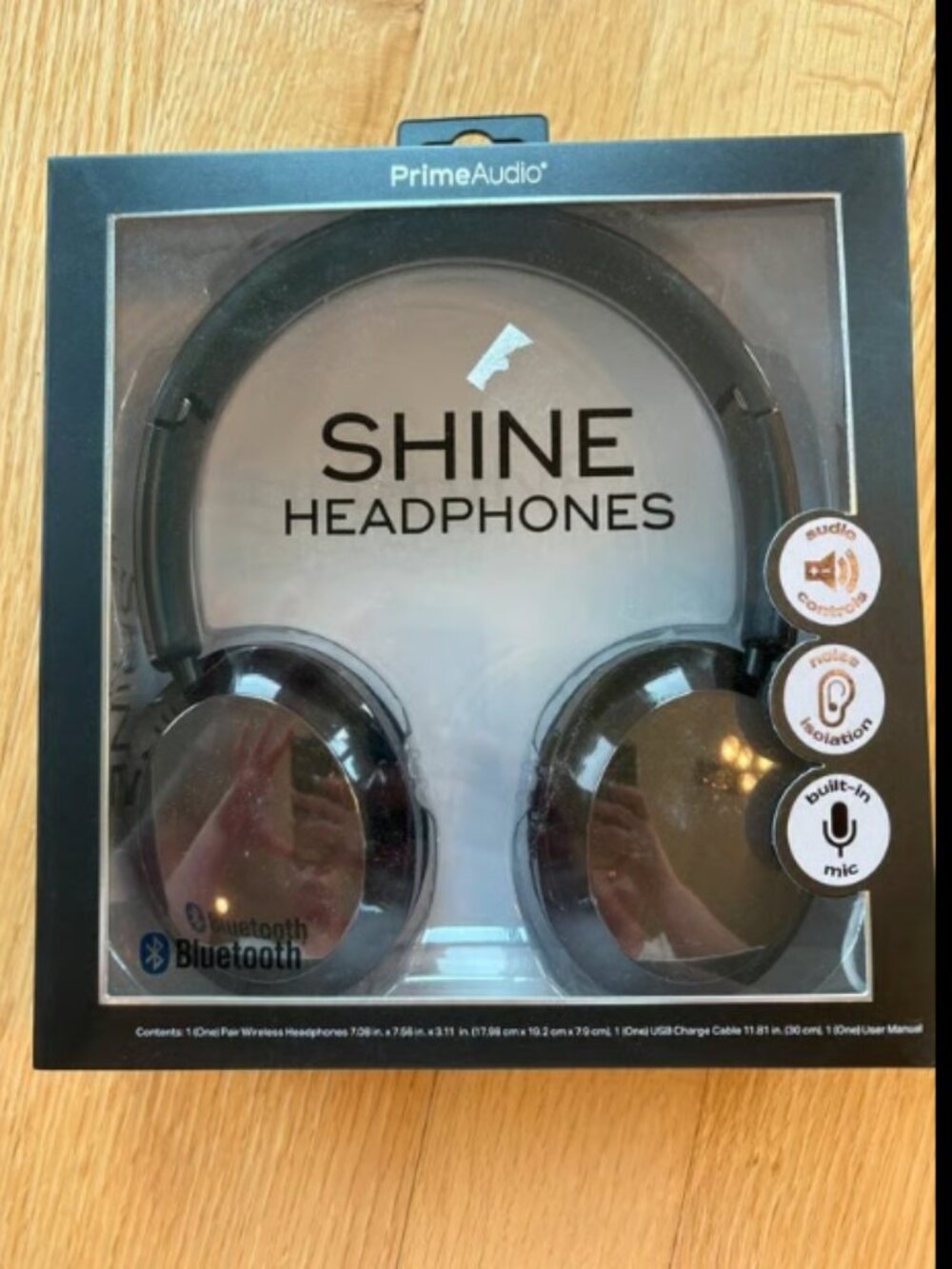 PrimeAudio Shine Bluetooth Wireless Over-Ear Headphones Mic BlackPrime Audio
